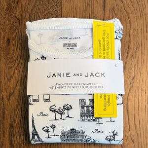 Brand-New Janie and Jack Paris Print Sleepwear Set in Black and White